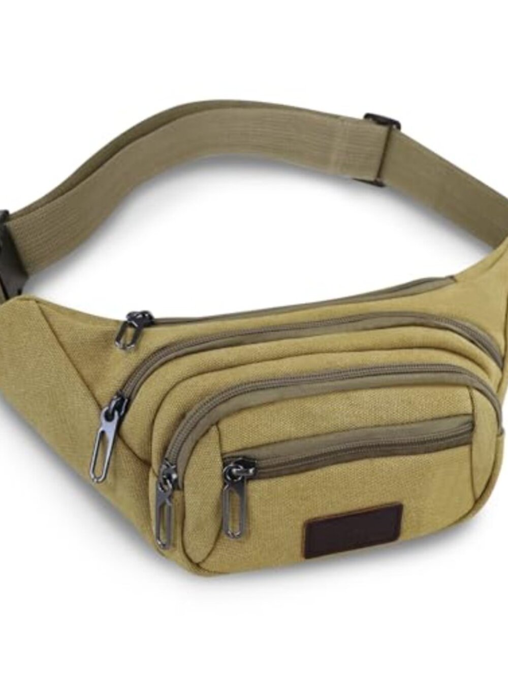 Oxford Cloth Crossbody Fanny Pack Waist Bag 4 Zipper Pockets Adjustable Strap